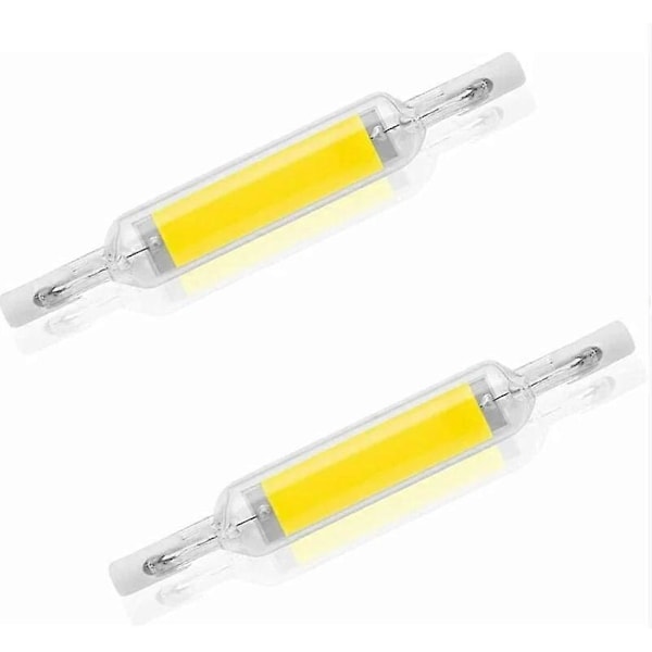 2-pack 10W R7S LED-lampa 78mm 220V Dimbar Kallvit 6000-6500K 100W Halogen J78 Ersättning, Dubbelsidig R7S Basrör, 360 Graders Ljusvinkel, Energisparande