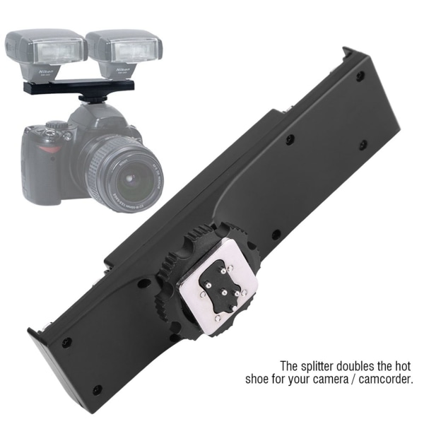 Kvalitets ultralett dobbel Hot Shoe Splitter for speilreflekskamera videokamera (for Nikon speilreflekskamera)