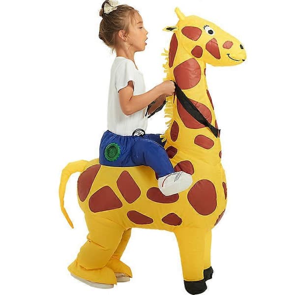 Oppusteligt girafkostume til børn