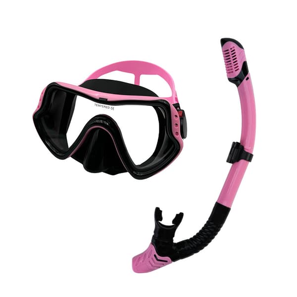 Anti-dug dykkermaske, sort og pink tør snorkel sæt