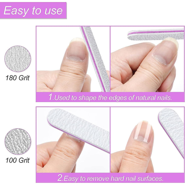 25 paket professionella grå nagelfilar