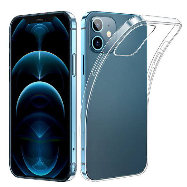 TPU läpinäkyvä kotelo läpinäkyvä 1,5 mm ultraohut ohut kellastumaton suojakotelo puhelimen lisävaruste iPhonelle 12 6,1 tuumaa