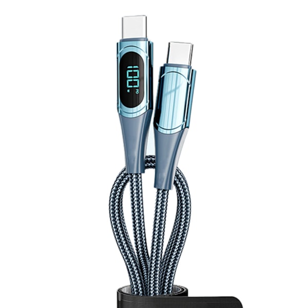 Snabbladdningsdatakabel PD LED Digital Display USB-datakabel för bärbar dator surfplatta telefon 6,6 fot blå
