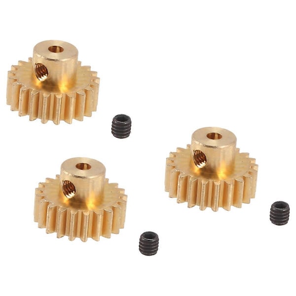 3 STK 3,175 mm Aksel Messing Pinjong Motor Gear M0.8 for 1/10 1/8 RC, 21t