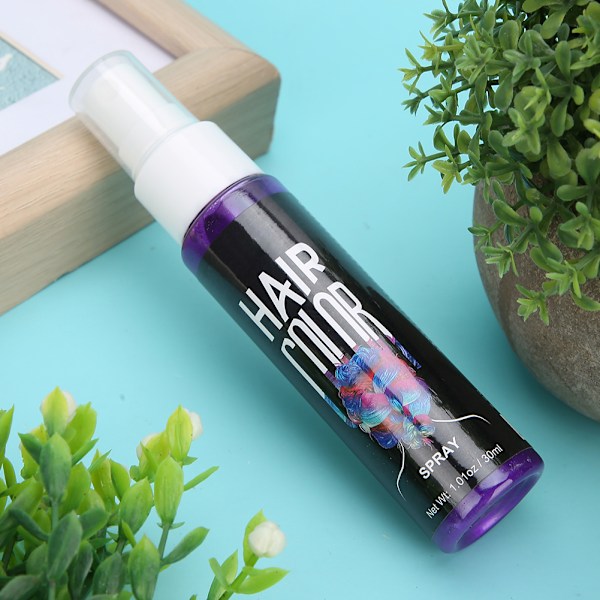 Hårspray for midlertidig hårfarging - Rask hårstyling og modellering for klubb- og festbruk - 30 ml - Lilla