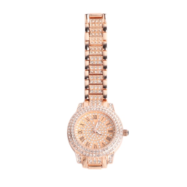 Watch Retro Elegant romerska siffror Urtavla Shiny Rhinestone Luminous Design Quartz Watch för Party Office Travel