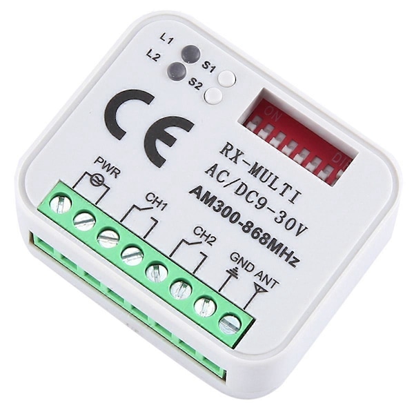 Universal RX Multi Frequency 300-868MHz Modtager 2CH 12V 24V