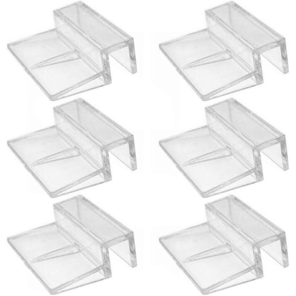 6 stk. 8mm Akryl Akvarium Dækclips Akvarium Fiskekum Glas Dækclips Støtteholder Klar Universal Lågclips til Rammeløse Akvarier