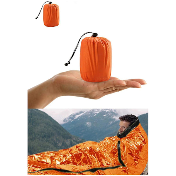 Nødsøvnpose - Aluminium Termiske Tæpper til Overlevelse, Camping, Vandreture og Trekking