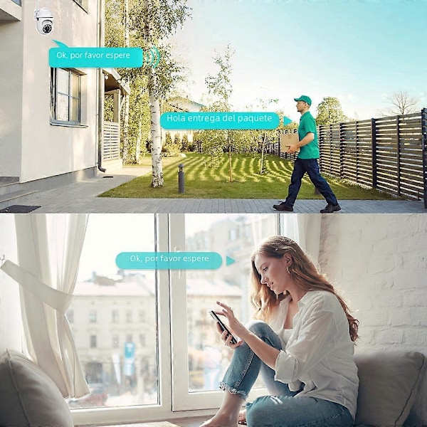Kaksitaajuuksinen 2,4 GHz ja 5 GHz WiFi IP-valvontakamera, automaattinen PTZ-vauvamonitori 1080p-yönäöllä, EU-pistoke