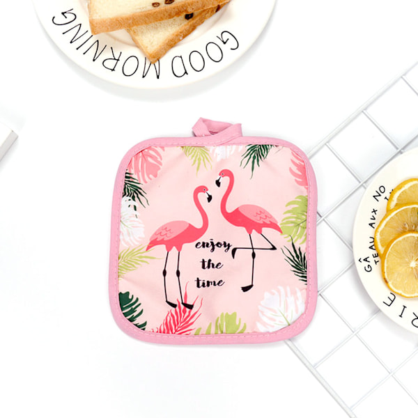 Flamingo-paksut leivontahanskat, lämmönkestävät, uunin ja mikroaaltouunin eristysmatto, keittiön ruoanlaittotarvikkeet
