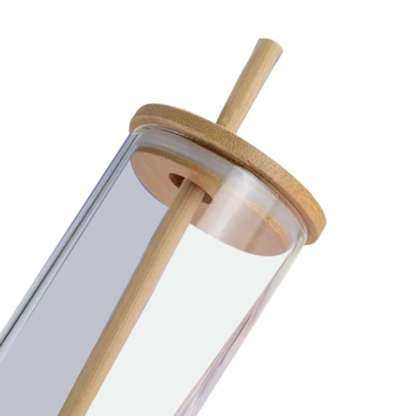 Halm Glas Vattenflaska Stötsäker Bärbar Halm Glas Drickkopp med Silikon Skyddshylsa