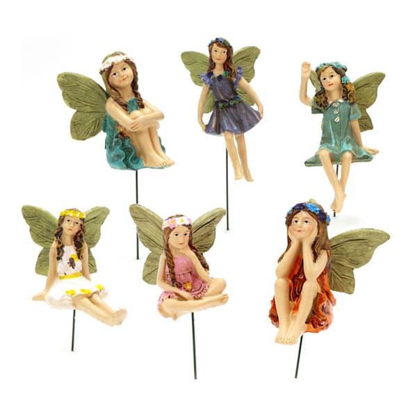 Mini fe-figurer søde klare mønster harpiks miniature fe-skulptur til fe-have tilbehør