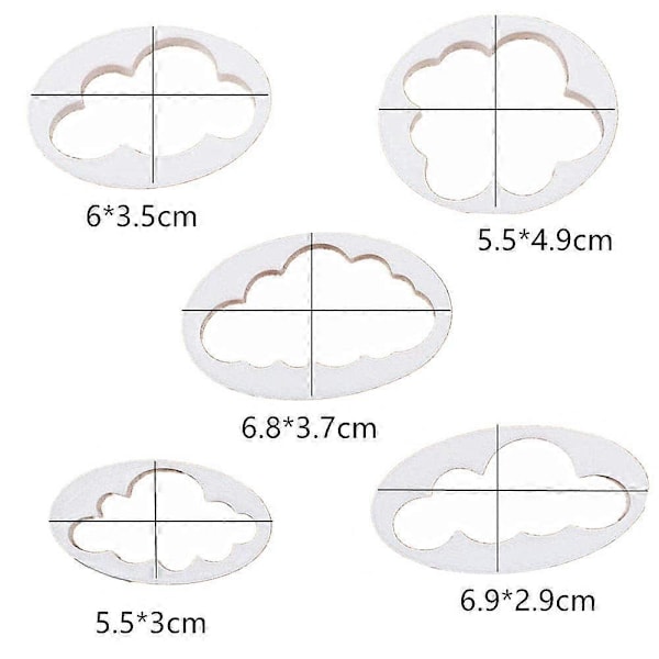 5 stk. Sky Fondant Kutter Plastikkake Kakeform