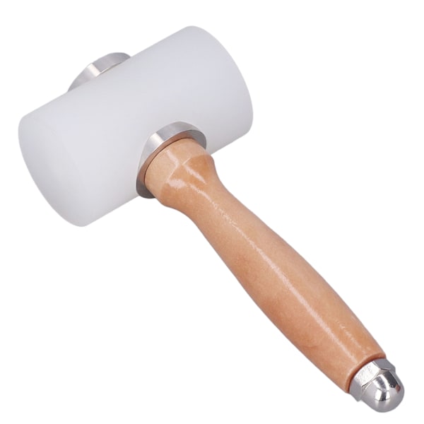 Lærskjæringshammer Hvit T-formet Nylon Lærstansing Hammer Trehåndtak DIY Lærstansing Skjæringsverktøy