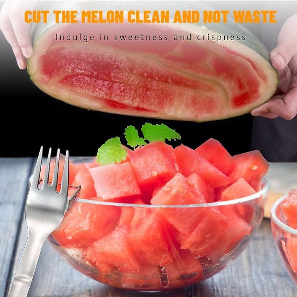 21.3*3.5cm Vannmelon gaffel i rustfritt stål, hjemme sommer frukt gaffel, kjøkken gadget skje gaffel