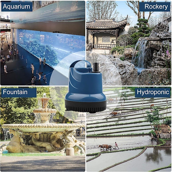 Mini Vattenpump Dränkbar Pump 2500L/H 40W 230V Källarvakuumpump 2,3m Leveranshöjd 2,5m Kabel för Trädgård, Akvarium, Damm, Fontän