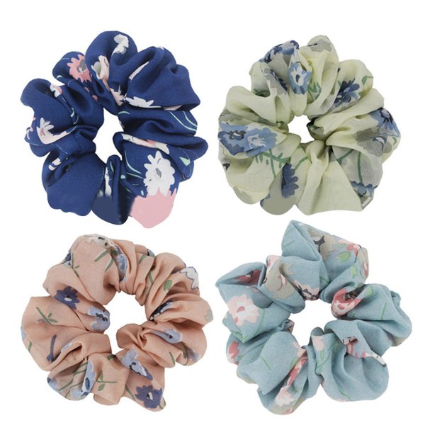 4 kpl Flower Hair Scrunchies Daisy Uudelleenkäytettävät Joustavat Hiusnauhat Scrunchy Campus Home Party Travel