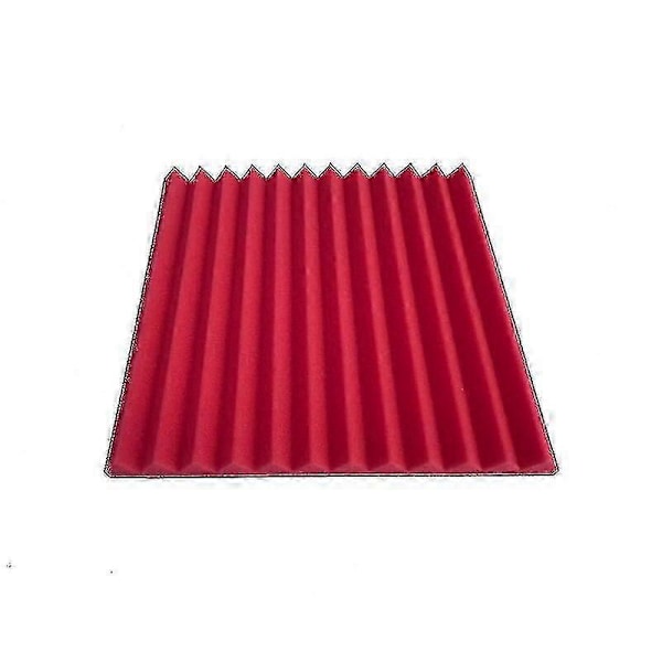12 st 300x300x25mm Akustikskum Ljudisoleringspaneler För Ktv Bar Ljudisolering Studio Kilformade röda
