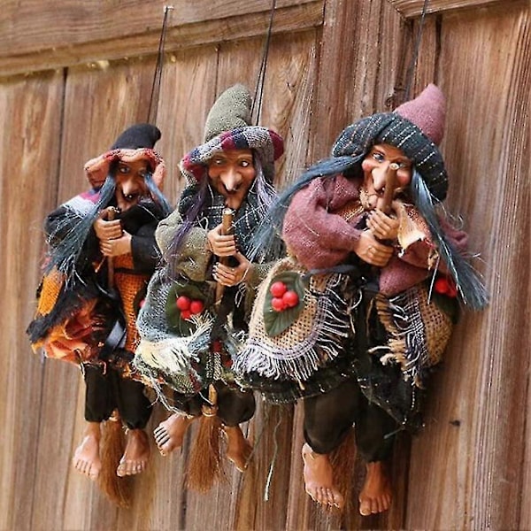 Halloween Dekorative Rekvisitter Bar/hjemsøgt Hus Indretning Flyvende Heks Ornamenter 1 stk. sort