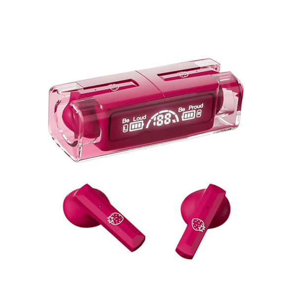 Bluetooth-hörlurar Cartoon Design Brusreducering Trådlösa Bluetooth-hörlurar Hörlurar för IOS för Android Rose Red