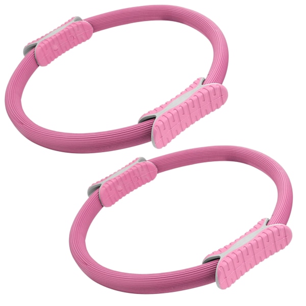 2 stk. Yoga Circle Pilates Fitness Modstand Dobbelt Håndtag Trænings Gym ModstandshjulPink