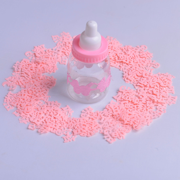 200 st / påse DIY kastkonfetti för babyshower födelsedagsfest (rosa flicka)