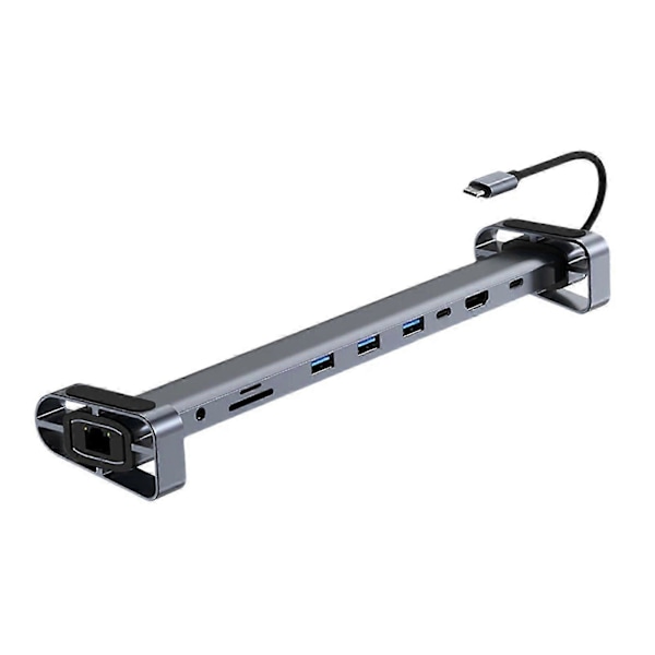 USB 3.0 -telakointiasema 10-in-1 Hub -sovitin PD Ethernetillä, kompakti muotoilu, kannettava yleismallin Type-C -kannettavan telakointiasema