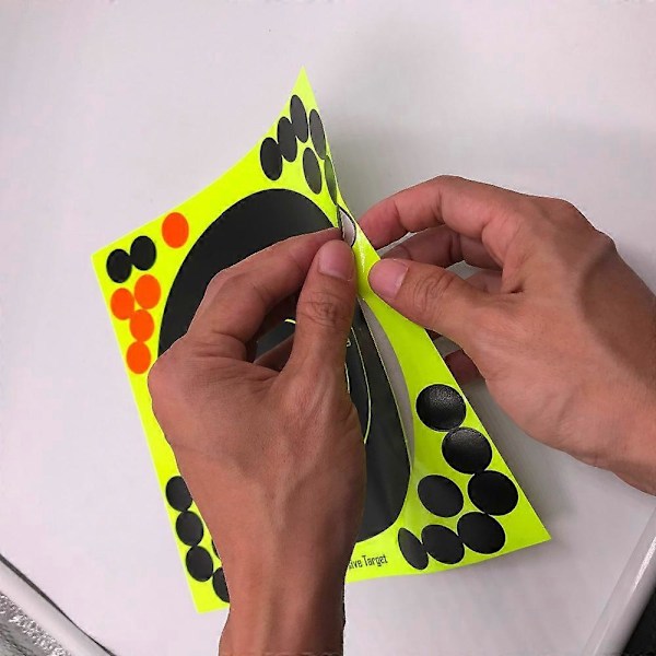 50x Fluorescerande Gula Reaktiva Splatter Papper Reaktiva Självhäftande Målskyttetavlor 203x203mm