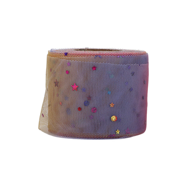 Sequin Tulle Stof 6cm 25Yards Romantisk Følelse Håndværk Produktion Multifunktionel DIY DekorationDyb Pink Pentagram