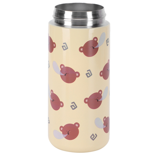 Cartoon Animal Vattenkopp 304 Rostfritt Stål Originalitet Studsa Knapp Mugg för KvinnaGul 350‑500ml