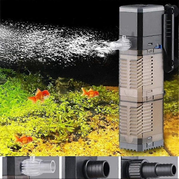Akvariefilter 3-i-1 Akvarium Nedsænkbar Pumpe Vandpumpe til Akvarium 25W