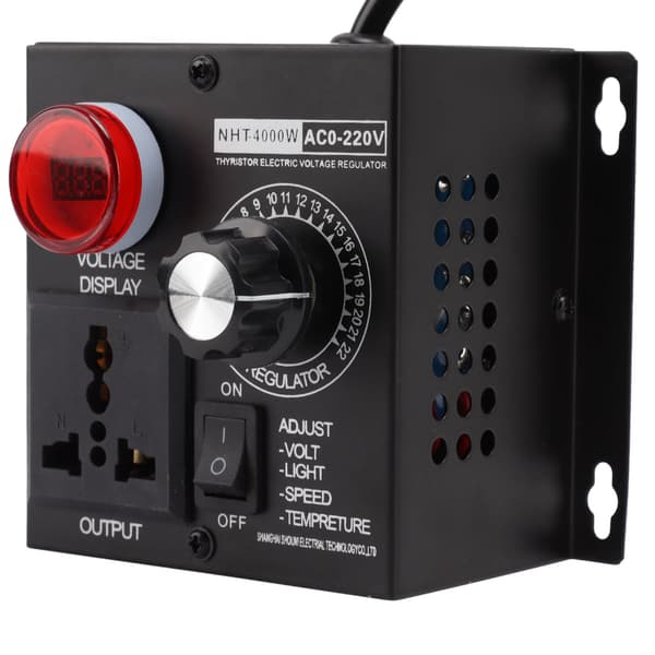 4000W SCR Elektronisk Spenningsregulator Motor Hastighetskontroller Dimmer Termostat Bred Spenning 100‑220V EU-plugg