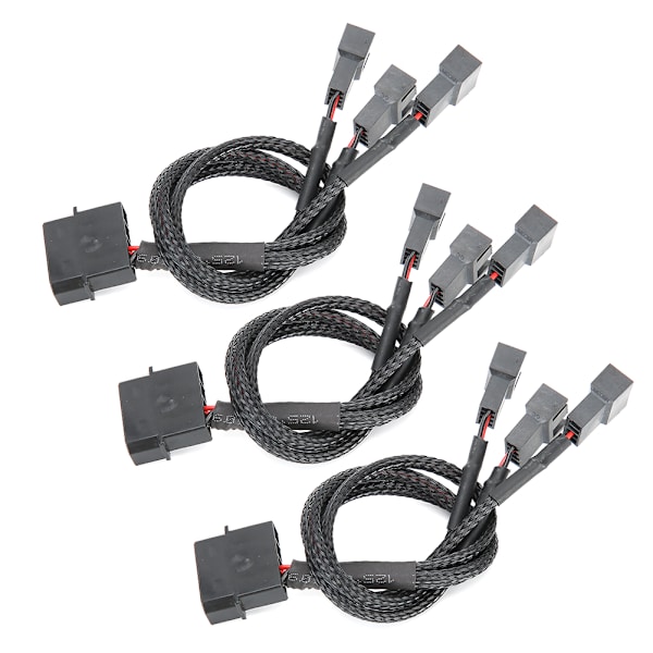 3-delad förlängningskabel 1 till 3-vägs splitter hylsad 4-stifts till 4-stifts + 3-stifts adapter
