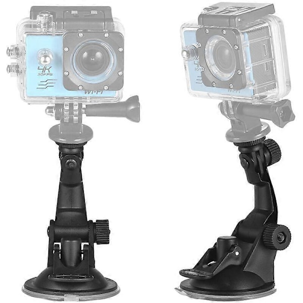 Actionkamera Tillbehör Bil Sugkoppsfäste + Tripod Adapter för GoPro hero 7/6/5/4 SJCAM/YI, Modell: Svart