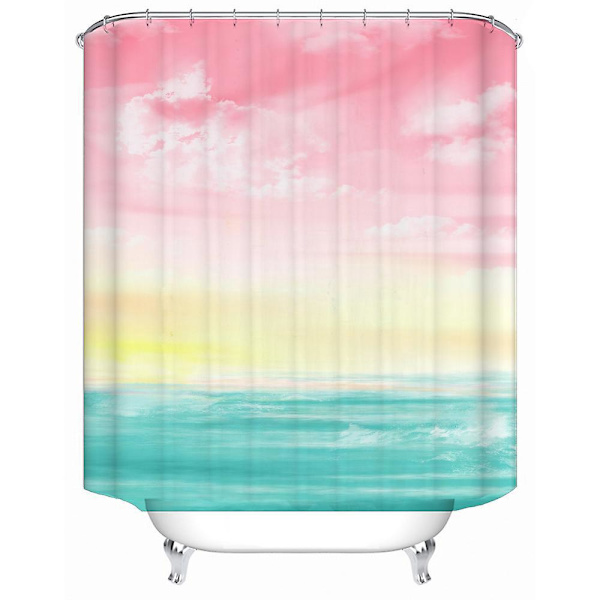Anti-skimmel vandtæt bruseforhæng med sjældent Pearl Gradient Design, anti-bakteriel og vaskbar - 150x180 cm
