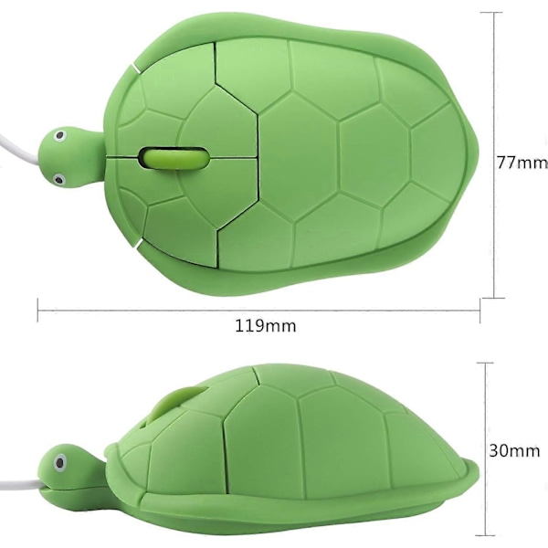 Sød dyre-skildpaddeformet USB-kablet mus Optisk mus egnet til bærbar computer