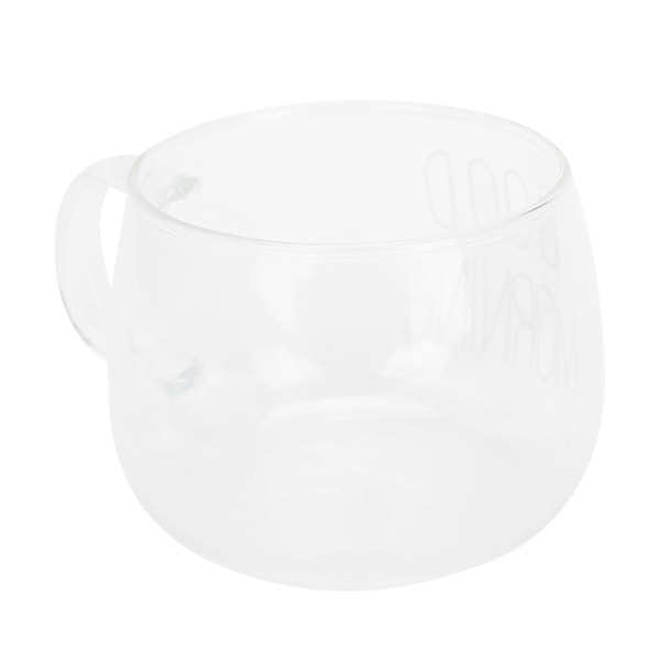 Kaffe Kopp Transparent Borosilikat Glass Krus Med Håndtak for Melk Te Cocktail Drikke Hvit Etikett