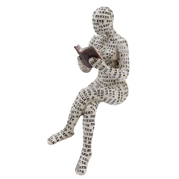 Hartsia lukeva nainen -hahmo Innovatiivinen nainen lukeva sellua muovauskirjahyllyn koristeita kodin sisustamiseen F
