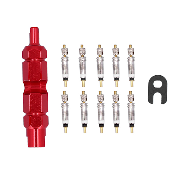 10 STK Cykelventil Core Remover Tool Kit Reparationssæt Fransk messing til Mountain Bicycle Red