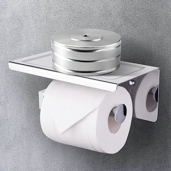 WC-paperiteline hyllyllä, kaksi asennustapaa: seinään kiinnitettävä liimalla tai ruuveilla, SUS 304 ruostumattomasta teräksestä valmistettu WC-paperiteline B:lle