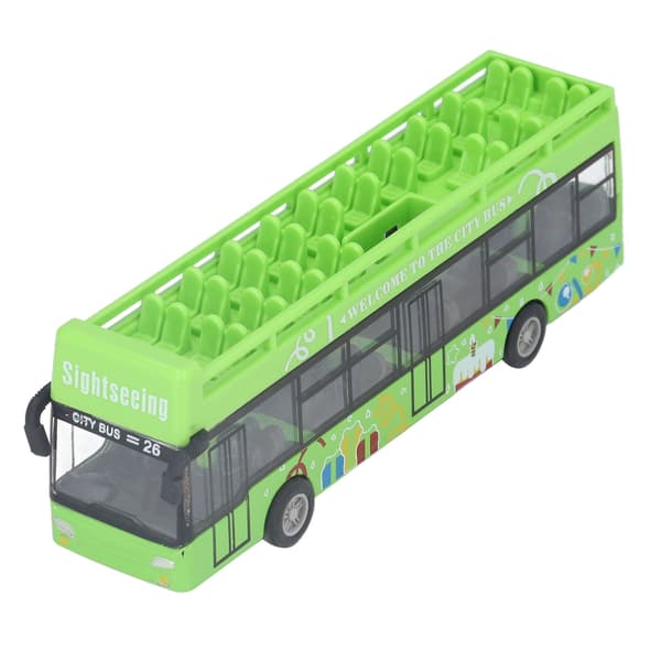 Børnelegering Cabriolet Bus Model Høj Simulation Udsøgt Udseende Metal Træk Tilbage Bus Legetøj til Børn Grøn