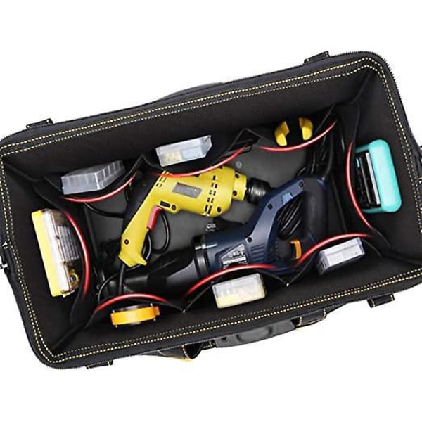 17 tommer værktøjstaske organizer, 36×17×25 cm værktøjstaske, med justerbar skulderrem værktøjstaske organizer til gør-det-selv og opbevaring af udstyr med skulder S
