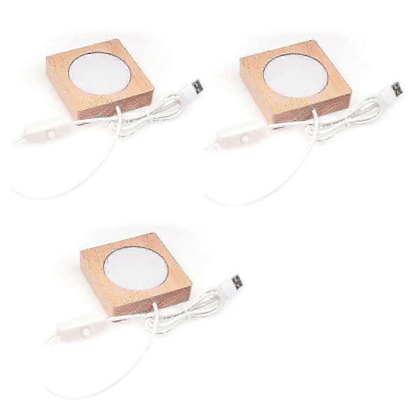 Puinen LED-valojalka 2D- tai 3D-kristallitöille, USB-valaistus, Monikäyttöinen jalusta8
