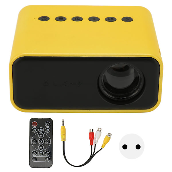 Miniprojektor 1080P HD LED Øyebeskyttelse Bærbar filmprojektor Barnegave til utendørscamping EU-plugg
