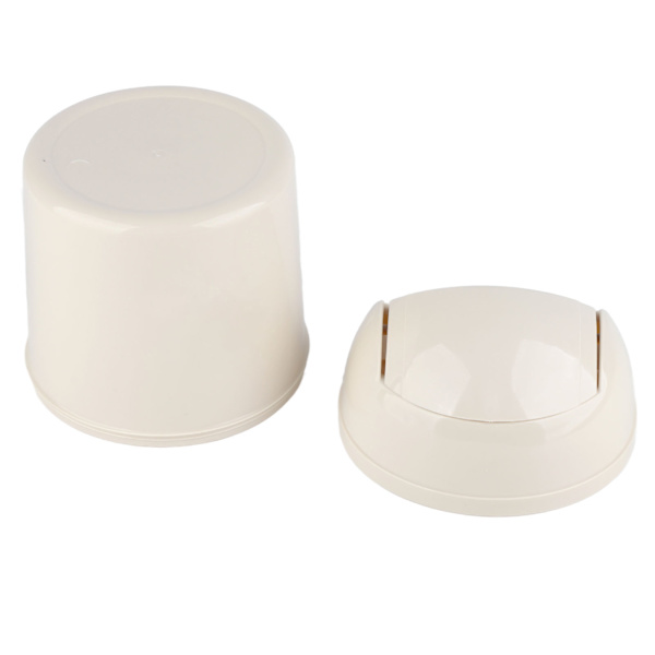 Mini Desktop Papirkurv PP Kompakt Intim Låg Design Skraldespand til Hjem Køkken Skrivebord Soveværelse Stue Hvid