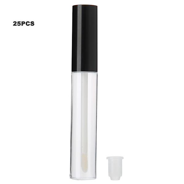 25 stk 10 ml gjennomsiktig tom leppeglansrør DIY leppebalsamflaskebeholder kosmetikktilbehør