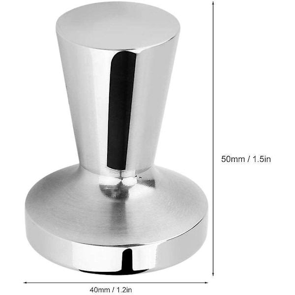 Kaffetamper i rostfritt stål - 2 st, platt bas, 40 mm diameter