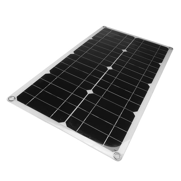 25W Dobbel 5V USB Fleksibelt Enkeltkrystall Solcellepanelsett Bilbatteriladerkontroller
