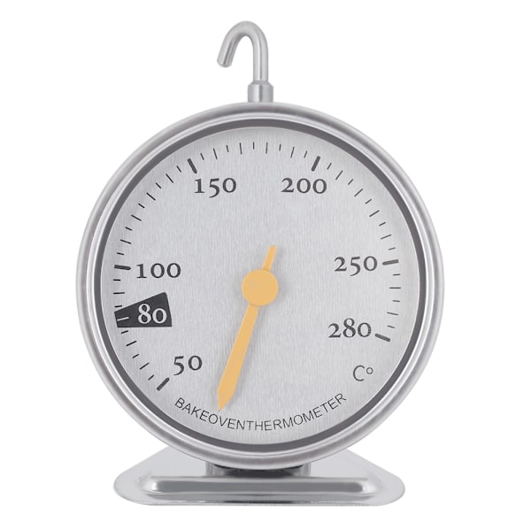 Ugnstermometer i rostfritt stål, stor urtavla, köksugnstermometer 50℃ till 280℃